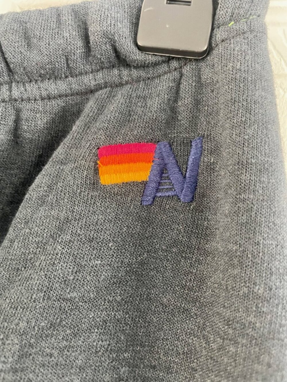 Aviator Nation Charcoal Gray Rainbow Logo Sweatpants Joggers Size L - Picture 4 of 6